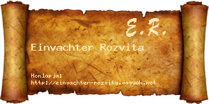Einvachter Rozvita névjegykártya